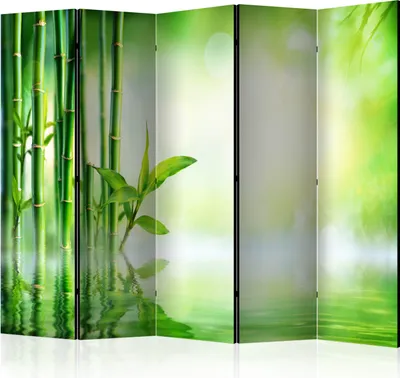 Zdjęcie produktu dla Parawan dwustronny Orient 225x172 cm 5-częściowy zielony