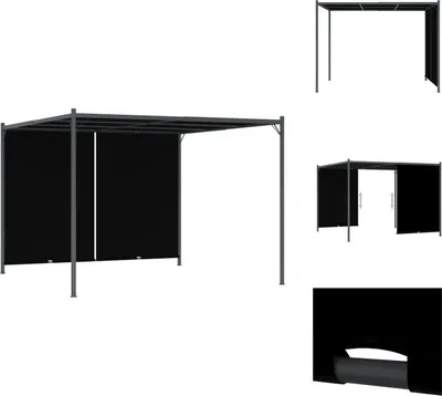 Obrázek produktu pro vidaXL Zahradní pergola se zatahovací střechou 3x3 m antracitová - Oblouky, mříže a pergoly pro růže