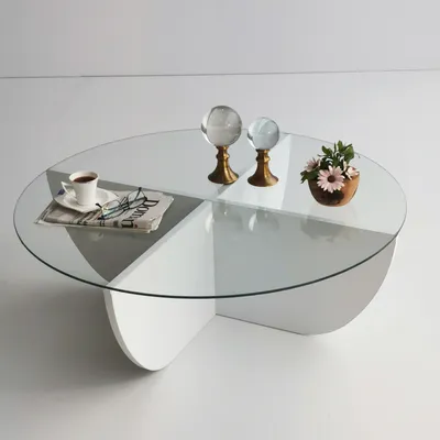 Produktbild von Skye Decor, Lily - White, Couchtisch, Weiß, 100 % gehärtetes Glas, 90 x 90 x 30 cm