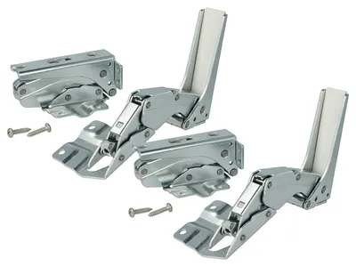 Produktbild von vhbw 4x Türscharnier kompatibel mit Küppersbusch IKE229, IKE2294, IKE2495, IKE2496, IKE2295, IKE2494, IKE26952T, IKEA 2296 Kühlschrank - Reparatur-Set