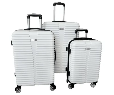Produktbild von LEX 3er Kofferset Trolley ABS (55x37x24cm, 65x43x27cm, 75x49x29cm) MC3083 Weiß