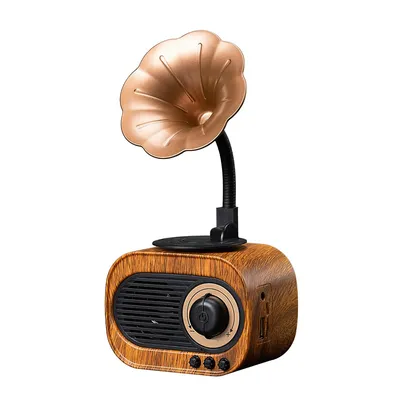 Produktbild von Retro Bluetooth Lautsprecher, Tragbar,4 in 1 Multifunktionsgerät, 5 W, 7 Stunden Spielzeit,Mit Winde