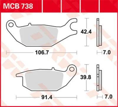 Produktbild von TRW Bremsbelagsatz MCB738 XL125V Varadero JC32 Papio 125