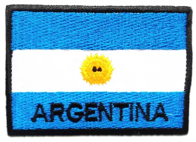 Obrázek produktu pro Argentina Flag Flag - nášivka, nažehlovací, nažehlovací nášivka, nášivka, nažehlovací, Velikost: 7,5 x 5,3 cm