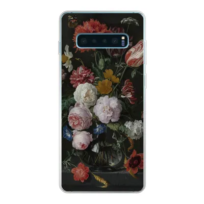Produktbild von MuchoWow® Handyhülle Schutzhülle Hülle für Samsung Galaxy S10 Plus Stilleben mit Blumen in einer Glasvase - Gemälde von Jan Davidsz. de Heem Silikon Softcase Handy Hülle - Schutzhülle