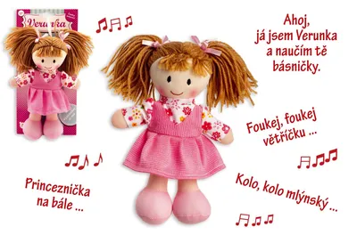 Obrázek produktu pro Panenka Verunka hadrová plyš 20cm česky mluvící na kartě