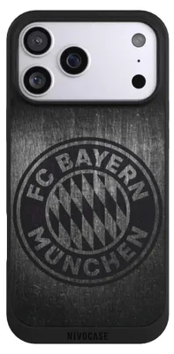 Produktbild von NIVOCASE Handyhülle für Apple iPhone 17 Pro Max  Hülle NIVOpure Case Schwarz FC Bayern München FCB Metallic Look