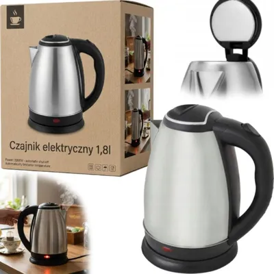 Obrázok produktu pre Rýchlovarná kanvica 1,8 l z nehrdzavejúcej ocele, 2200 W, automatické vypnutie, vhodná na čaj a kávu