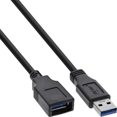 Obrázok produktu pre InLine B-35610, 1 m, USB A, USB A, USB 3.2 Gen 1 (3.1 Gen 1), 5 Gbit/s, Čierna