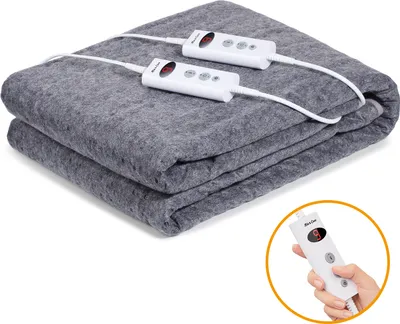 Produktbild von Wärmeunterbett mit Abschaltautomatik, 160x140cm Doppelte Controller Wärmedecke, 10 Heizstufen Up-to-9 Stunden Timer Überhitzungsschutz, Wärmematte Heizdecken fürs Bett, Elektrische Heizdecke