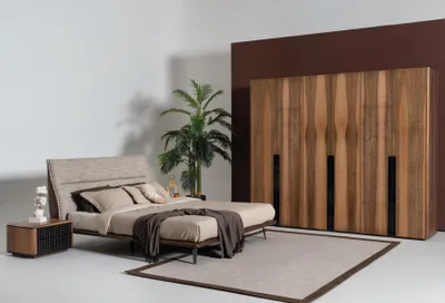 Zdjęcie produktu dla Kompletny zestaw łóżko szafa 2x stolik nocny 4 szt. design sypialnia