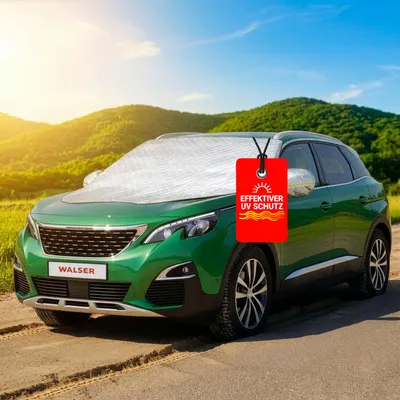 Produktbild von WALSER Premium Sonnenschutz Auto Frontscheibe mit Seitenspiegelschutz L, Frontscheibenabdeckung Sommer, UV-Schutz Hitzeschutz Windschutzscheibe, Sonnenblende Autoabdeckung faltbar, PKW 157x126 cm