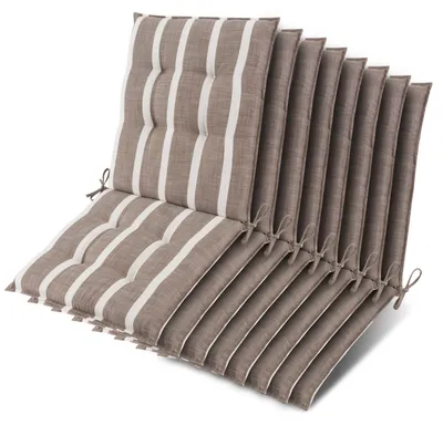 Produktbild von Beautissu 8er Set Sun-NL Niederlehner Auflage 105x50x8cm Beige-Weiß-Gestreift