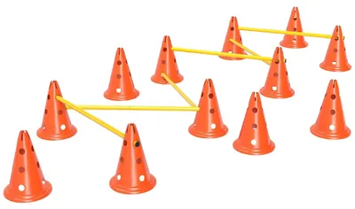 Immagine prodotto di Kit per l'agility canina – 6 pezzi per l'addestramento del cane | Colore: Arancione | Dimensioni: 22,5 x 80 x 30 cm