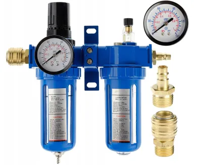 Immagine prodotto di Unità di manutenzione ad aria compressa da 1/2" Separatore d'acqua Riduttore di pressione Filtro dell'olio Oliatore