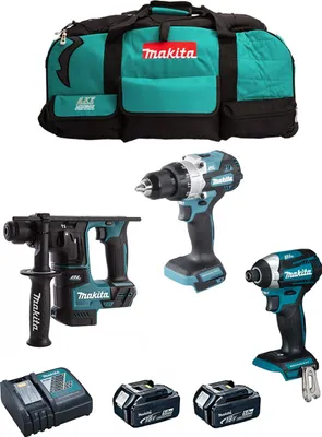Immagine prodotto di Kit MAKITA MK308 (DHP486 + DTD154 + DHR171 + 2 x 5,0 Ah + DC18RC + LXT600)