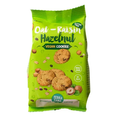 Produktbild von Vegan Cookies - Hafer, Rosinen & Haselnuss 150g