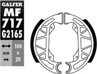 Productafbeelding van Achterremblokken voor Piaggio Fly 100/125 (vanaf '05), Free 100 (vanaf '02), Typhoon 50/80/125 (1996-2010), Typhoon-X 50 (1999-2010)
