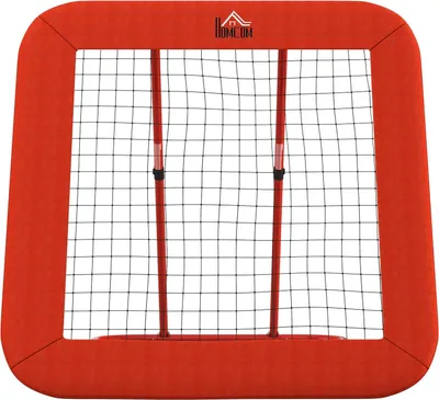 Produktbild von Rebounder für Fußball, klappbar Fußball Rebounder mit Schutzrand, Heringe, 5 Stufig Höhenverstellbar Rückprallwand Netz für Handball, Volleyball und Basketball, Rot