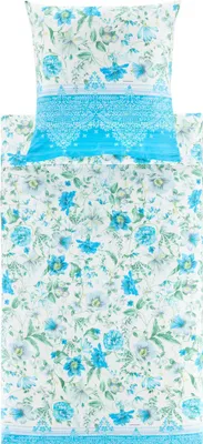 Produktbild von Bassetti Satin-Bettwäsche-Garnitur CASABLANCA Farbe C1 CELESTE Größe 135x200+80x80