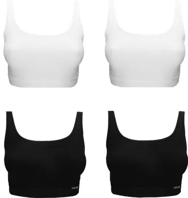 Produktbild von 4er Pack Trägerbustier Bio Baumwolle SPEIDEL Damen ohne Verschluss 100% Baumwolle 2x weiß 2x schwarz – Größe 40