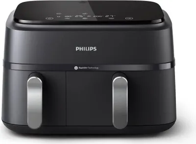 Zdjęcie produktu dla Philips 3000 series NA351/00 Ovi Dual Basket z serii 3000, Frytkownica na gorące powietrze, 9 l, 1,5 kg, Rapid Air, 40 °C, 200 °C