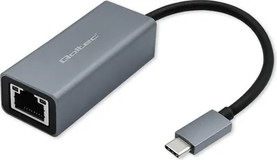 Produktbild von Qoltec USB-C auf RJ45 Ethernet-Adapterkabel | 1000 Mbit/s | Aluminiumgehäuse