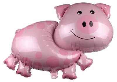 Image de Ballon en forme d'animal, cochon, 86x66,5 cm – Décoration pour fête d'anniversaire sur le thème de la ferme