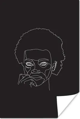 Produktbild von MuchoWow® Poster Linienkunst - Frauen - Hand 120x180 cm - Kunstposter