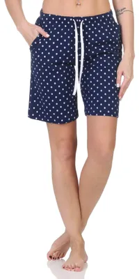 Obrázek produktu pro Dámské krátké pyžamové kalhoty krátké - mix & match - ideální ke kombinování ; dots_navy , 48