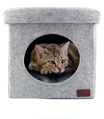Productafbeelding van Kattenhol van vilt met zitkussen en opvouwbare functie