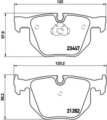 Produktbild von Brembo Bremsbelagsatz, Scheibenbremse Hinterachse P 06 029