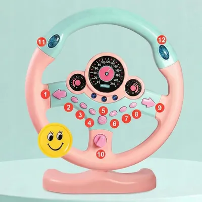 Produktbild von Interaktives Spielzeug-Lenkrad | Auto-Simulator für Kinder | Licht, Sound & Sirenen | Rücksitz-Befestigung