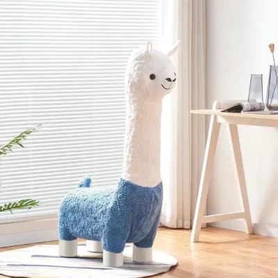 Produktbild von Alpaka Hocker Alpaka Persönliche Cartoon Kinder Komfort Hocker Alpaka Sitzhocker Blau 110cm