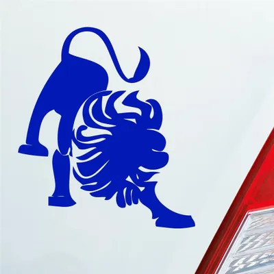 Produktbild von Auto Aufkleber Sternzeichen Löwe Lion KFZ Roller 9x10 cm Dunkelblau Sticker Heckscheibenaufkleber
