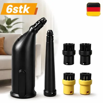 Immagine prodotto di Set di 6 spazzole rotonde per pulitori a vapore Kärcher SC1, SC2, SC3, SC4, SC5, sistema EasyFix