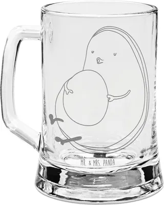 Produktbild von Mr. & Mrs. Panda Bierkrug Mit Gravur Avocado Pfeifen - Transparent - Geschenk, Ernährung, Abnehmen, Glaskrug, Diät, Krug, Humpen, Glas, Seidel, graviert