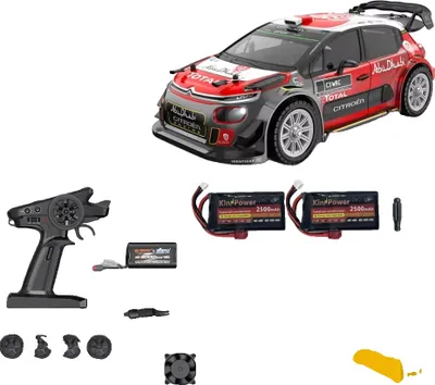 Zdjęcie produktu dla Samochód RC do driftu, zdalnie sterowany z zasięgiem 120 m, skala 1:14, 2Sx1 3S 2500MAHx2