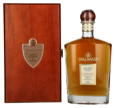 Produktbild von Dellavalle Grappa In Botti Da PORTO Single Vintage Cask 42% Vol. 0,7l in Holzkiste