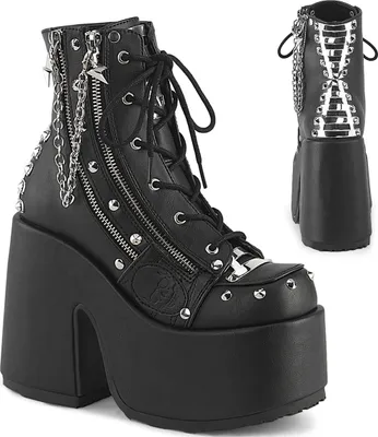 Produktbild von CAMEL-208 Damen Booties von DemoniaCult, Schwarz EU 41, US 11