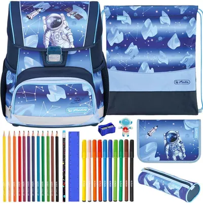 Image de Herlitz Kit cartable Loop Plus Cosmic Explorer 10 pièces rempli