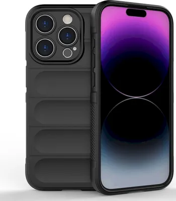 Produktbild von Mobigear Bumpy iPhone 15 Pro Hülle Flexibles TPU Backcover - Schwarz