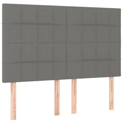 Immagine prodotto di vidaXL Testiere 4 pz. Tessuto grigio scuro 72x5x78/88 cm