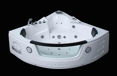 Produktbild von PureHaven Whirlpool 172x172 cm Wasserfall Heizung Lichttherapie Soundsystem Reinigungsprogramm Bluetooth-Soundsystem