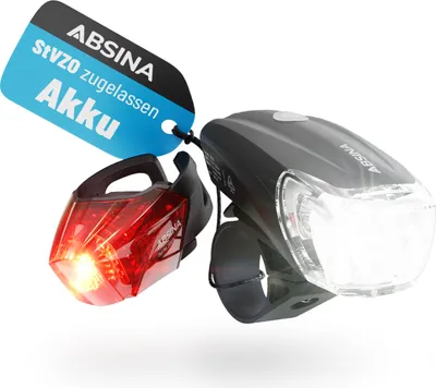 Immagine prodotto di Absina Set luci per bicicletta Sport Batteria Li-lon 3,7 V 1300 mAh