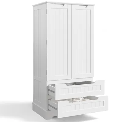 Obrázok produktu pre BEALIFE Kuchynská skrinka s 2 zásuvkami a 2 dvierkami | Voľne stojaca 60x40x120 cm z MDF s ochranou proti nakloneniu | Do kuchyne a jedálne | AP28 White
