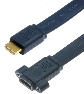 Produktbild von Lyndahl LKPK045, HDMI 1.4 Flach-Adapterkabel f. Frontplattenmontage (AF/AM) Länge: 5m
