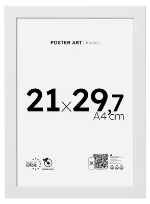 Produktbild von Bilderrahmen DIN A4 für Fotos und Poster, weiß, MDF – Poster Art