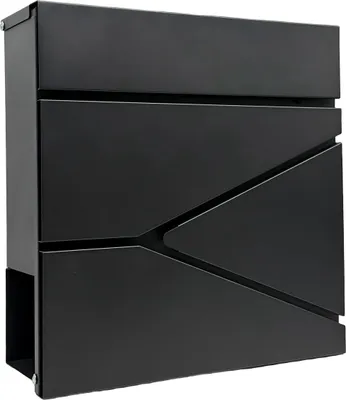 Produktbild von Relaxdays Briefkasten mit Zeitungsfach, HxBxT: 37 x 37 x 11 cm, DIN C4, wetterfest, 4 Schlüssel, Postkasten, schwarz