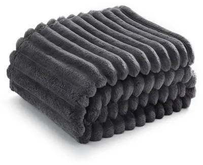 Produktbild von Weiche Decke - Fleece und Wolldecke, Dunkelgrau, 150 x 200 cm